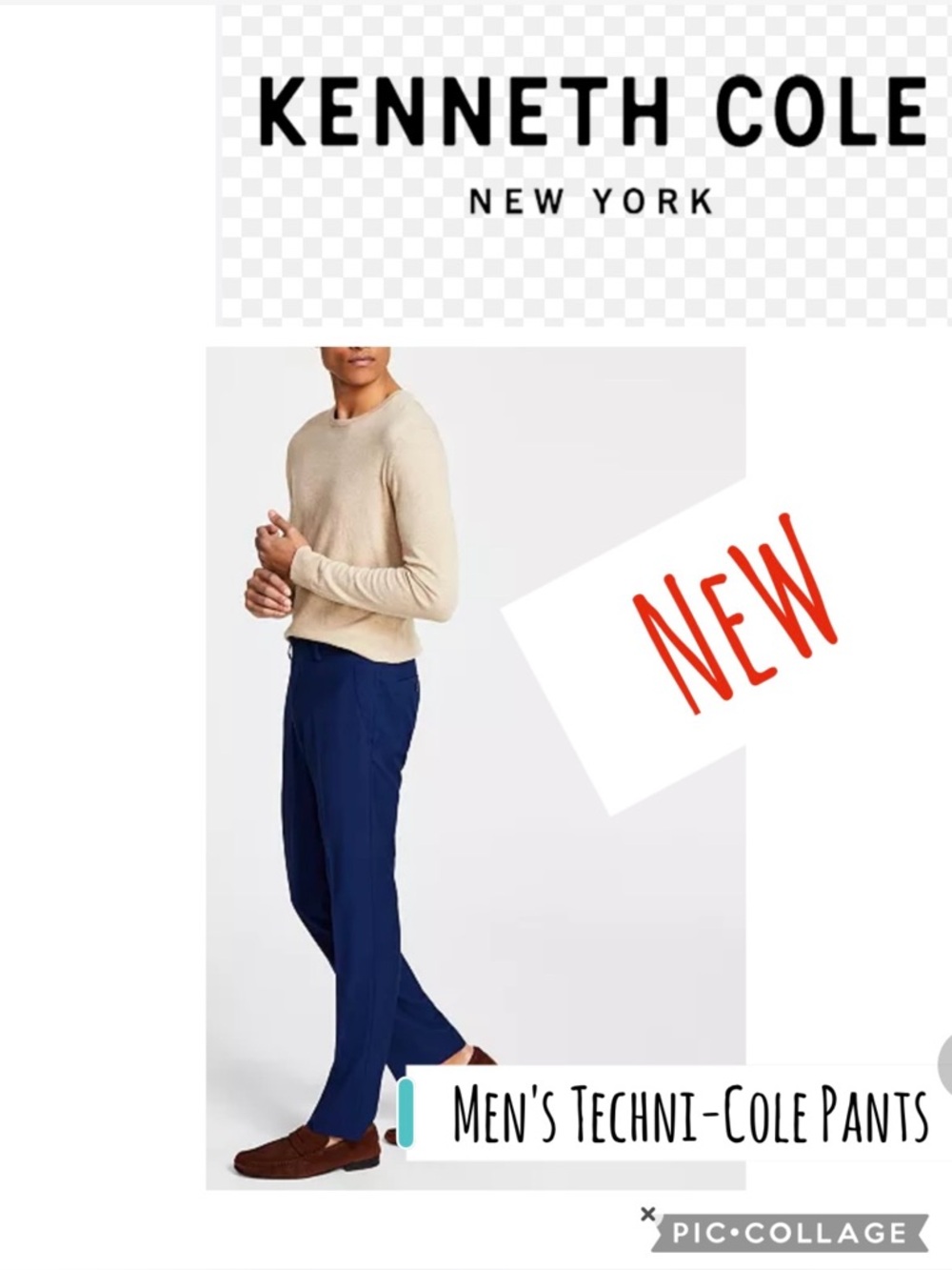 New Kenneth Cole Men's Pants in Navy techni-Cole size 30x32